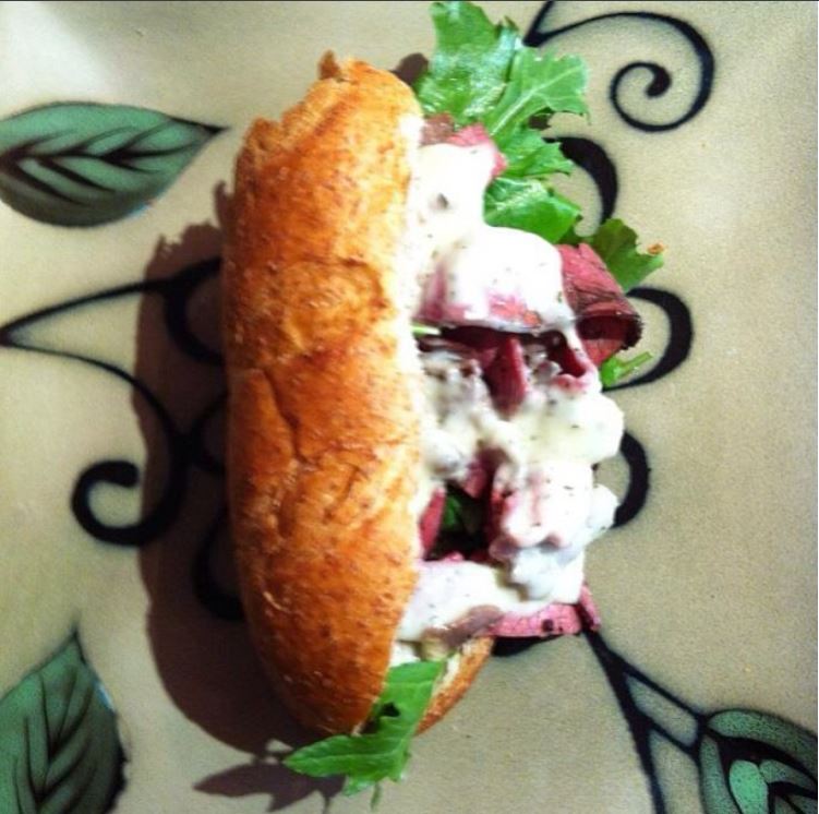 Roast beef and pastrami with pesto jack cheese