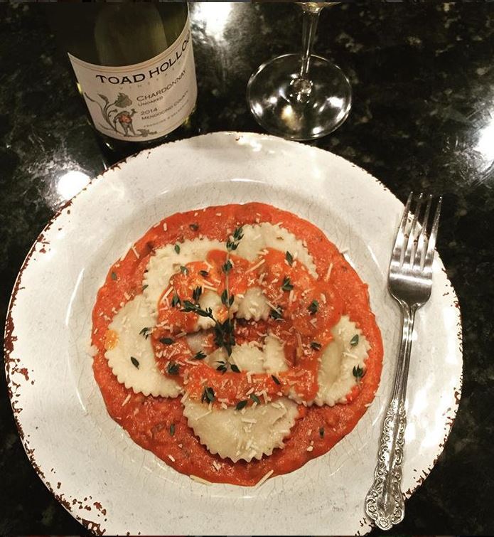 shiitake mushroom and Italian sausage ravioli