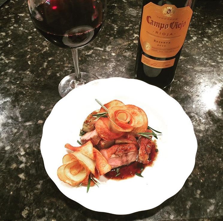 Sous vide cooked duck breast